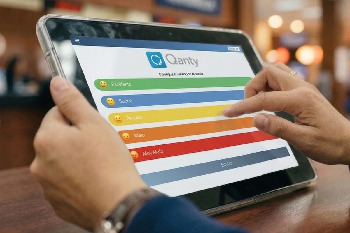 Person rating a service with stars