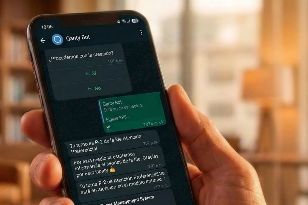Interfaz de Chatbot en celular